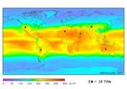 Map of average global insolation.