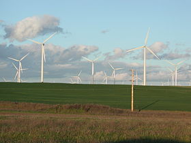 Wind farm in California Central Valley
