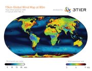 Mean global wind speeds